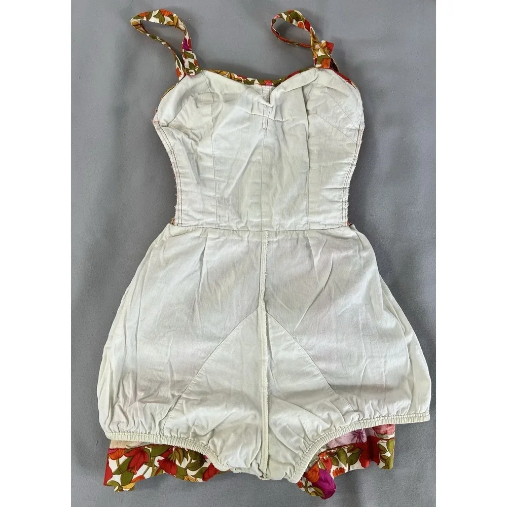 VTG Kahala Hawaii Hawaiian Romper Playsuit BATHING‎ SUIT Floral Y2K USA